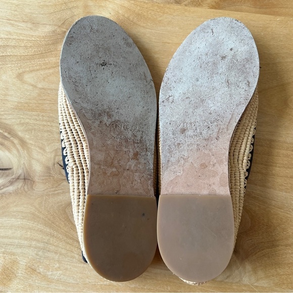 VINCE JALEN LOAFERS BEIGE 7M SUEDE UPPER ESPADRILLE RAFFIA BASE SLIP ON … - Picture 9 of 10